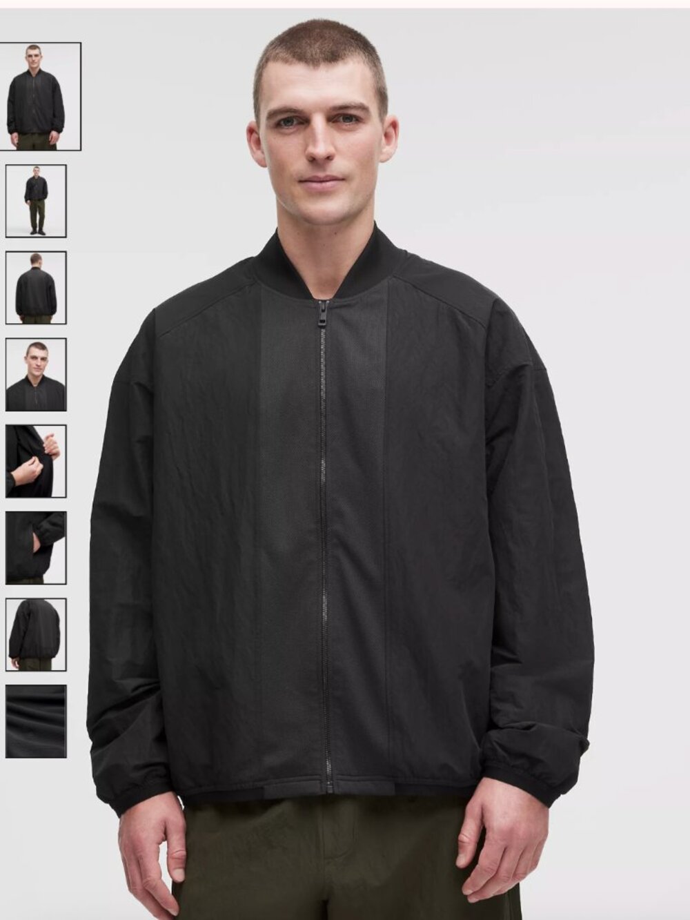 Lululemon Men’s Warp Light Bomber Mens Medium Black M M4AFBS